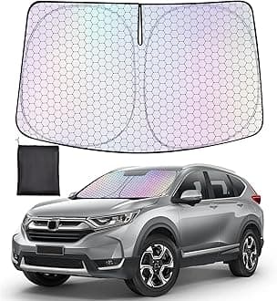 XCBYTWindshield Sun Shade for 2022-2024 CR-V, Upgrade Car Shades for Windshield with Laser Honeycomb Heat Dissipation, Front Car Sun Shade Blocks UV and Heat, Keep Cooler