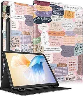 for Samsung Galaxy Tab S8 Plus/ S7 Plus/ S7 FE Case 12.4 Inch Women Girls Cute Folio Girly Teens Pretty Quotes Unique Cover for Samsung Tablet S8 Plus 2022/ S7 Plus 2021/ S7 FE 5G Cases