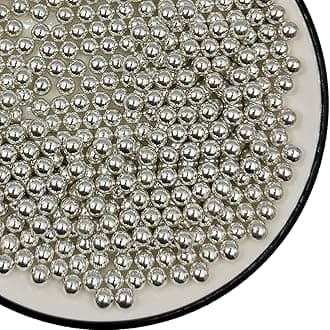 Silver Pearl Sugar Sprinkles 3.53 oz, 7mm Candy Pearls Ideal for Baking, Cake and Cupcake Toppers, Cookie Decoration, Ice Cream Topping, Wedding Shower Valentines Halloween Christmas