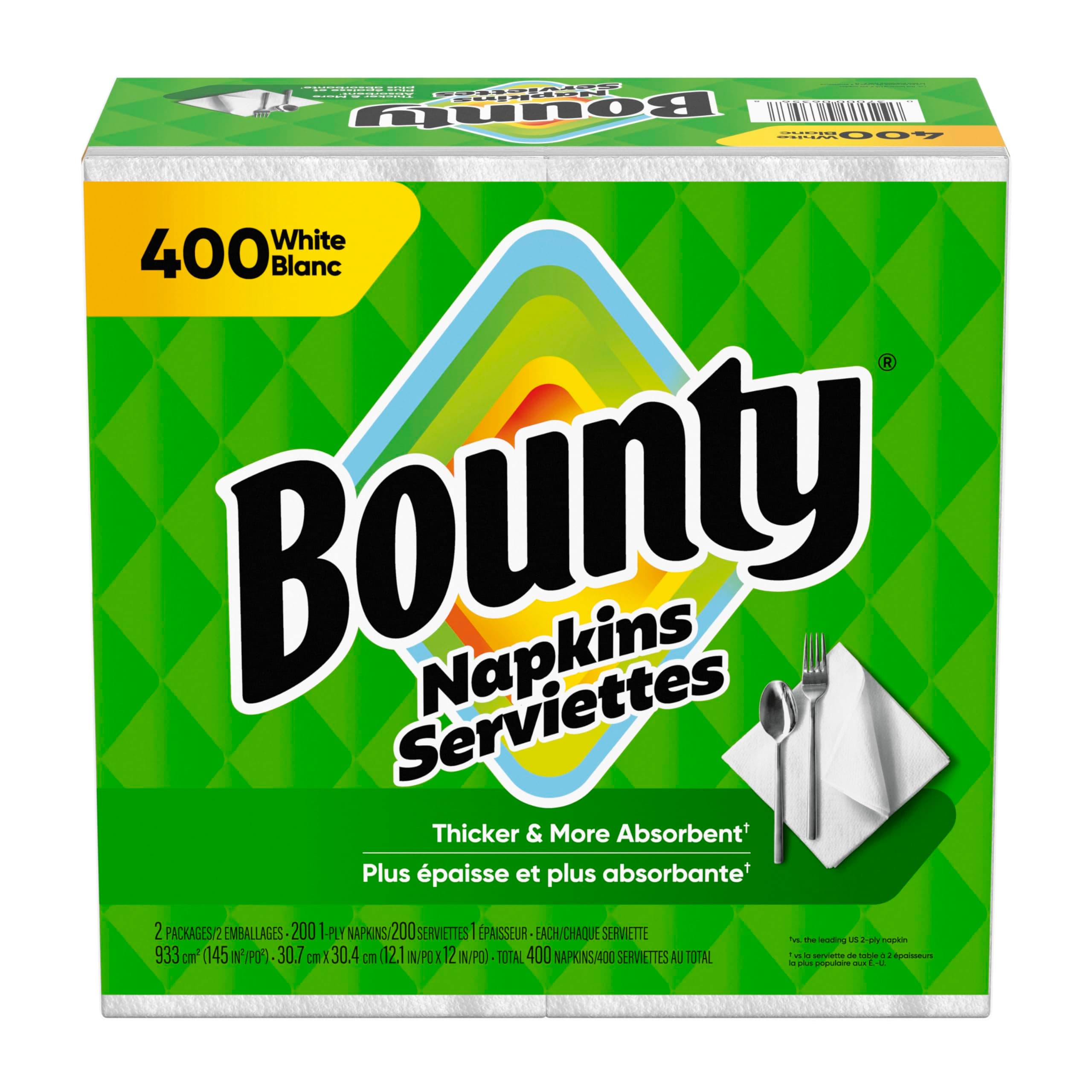 Bounty Paper Napkins, White, 400 Count