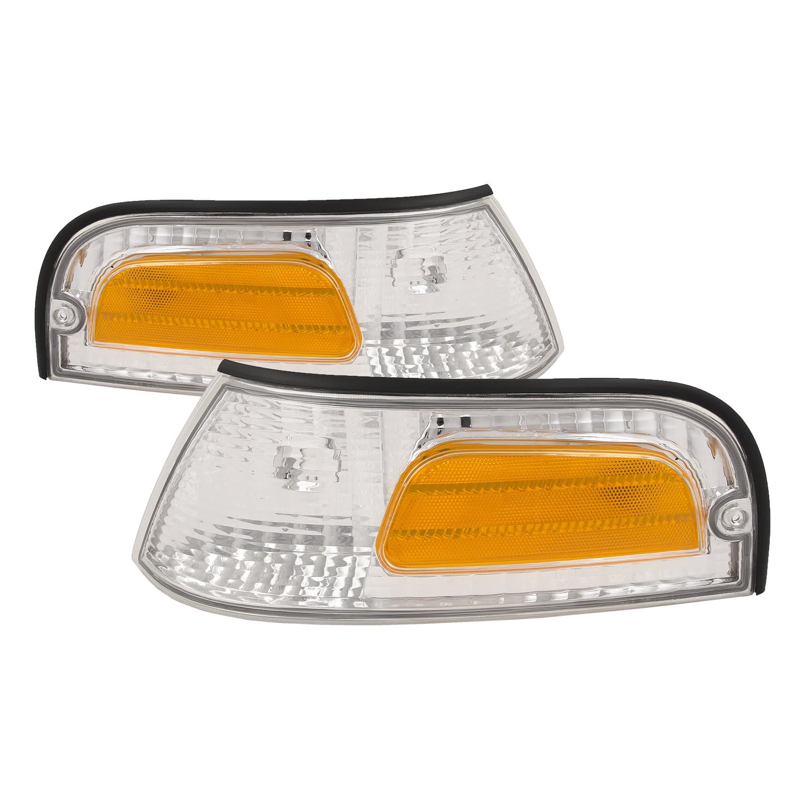 HEADLIGHTSDEPOT Compatible with Ford Crown Victoria Corner Lights Replacement Driver/Passenger Pair New