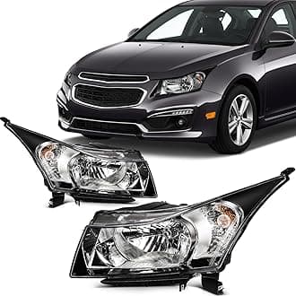 SCITOO Headlight Assembly Fit For Chevrolet Cruze 2011-2015,For Chevrolet Cruze Limited 2016 Headlamp in Chrome Housing Clear Lens