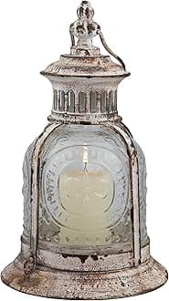 Stonebriar Antique White Metal Candle Lantern, Decoration For Birthday Parties, A Rustic Wedding Centerpiece, Or Create Relaxing Spa Setting, Indoor Outdoor Use