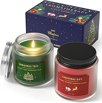 Christmas Candle, BOYUJK Christmas Candles Gifts for Women, Sleep Christmas Scented Candles Gift Set for Her, Christmas Gifts for Women and Men