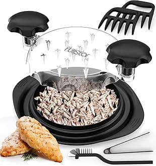 Fullstar Chicken Shredder Tool Twist Set - Meat & Chicken Breast Shredding Tool, Pork Shredder, Large Food Slicer (Black)
