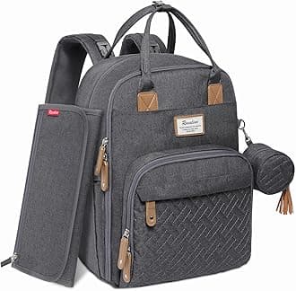 RUVALINO Diaper Bag Backpack, Neutral All-in-One Baby Bags for Boy Girl, Multifunction Travel Backpack