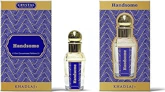 Khadlaj Perfume Oil 15ml - Premium Non-Alcoholic Long-Lasting Fragrance for Women & Men - Unisex Arabian Oud Attar Sweet Floral Musky Woody Notes - 8 Luxurious Variants 1x6 Pc (Handsome (15ML))
