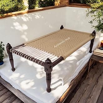 Authentic Indian Jute Charpai Khatiya:Handmade Daybed,Garden Bench-an Emblem of Indian Furniture,Rope Bed Excellence - Authentic HUB