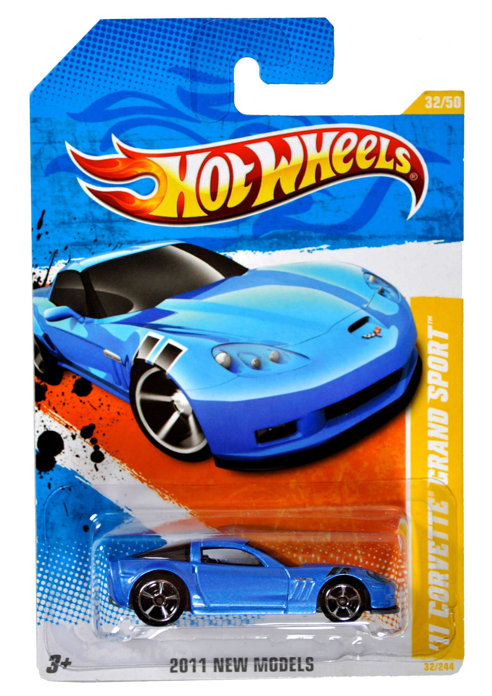 Year 2010 HotWheels "2011 NEW MODELS" Series Set (32/50) 1:64 Scale Die Cast Car (32/244) - Blue Sports Coupe '11 CORVETTE GRAND SPORT (V0035)