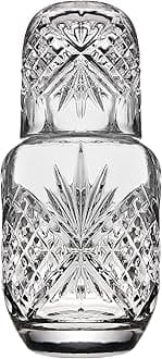 Godinger Bedside Night Carafe - Cup and Bottle to Keep Next To Your Bed for a Handy Midnight Drink, 16oz