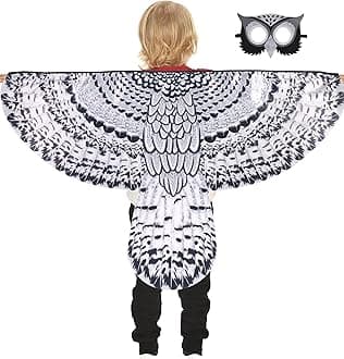 D.Q.Z Bird-Wings-Owl-Costume for Kids with Mask, Dress Up Clothes for Boys Girls Eagle Role Play Hallowen Party