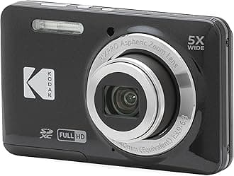 PIXPRO FZ55-BK 16MP CMOS Sensor Digital Camera 5X Optical Zoom 28mm Wide Angle 1080P Full HD Video 2.7" LCD Vlogging Camera (Black)