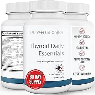 Dr. Westin Childs - Thyroid Daily Essentials - Multivitamin for Women & Men with Immune & Stress Support - Iodine, Zinc, Selenium, Fulvic Acid, Activated B Vitamins, K2, L-Tyrosine, Rhodiola - 240 Ct