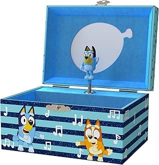 Bluey Jewelry Box for Girls - Musical Jewelry Box with Spinning Figurine, Bluey Toys for Kids Ages 3-5 - Plays Bluey Theme Song - 6 x 4.7 x 3.5 in