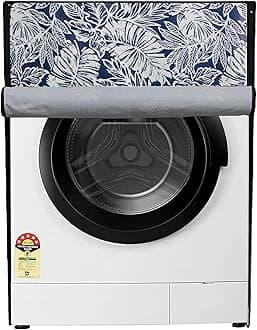 Star Weaves Waterproof Front Load Washing Machine Cover Suitable for Bosch 7.5 kg, 8 kg, 9 kg & 10 Kg (Blue Leaf)