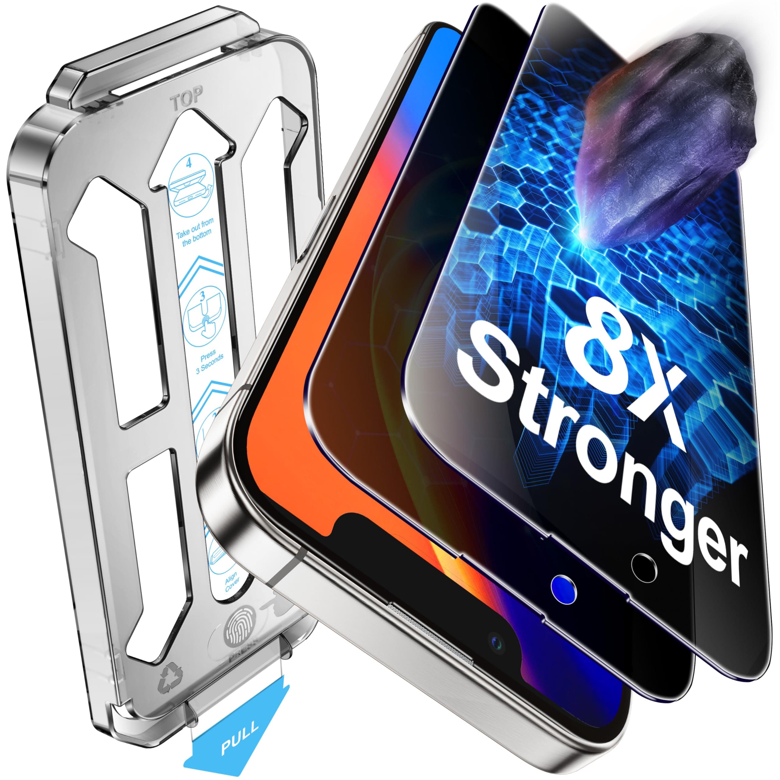 Tentoki 2 Pack for iPhone 17e/16e/13/13 Pro/14 Screen Protector Privacy 6.1inch,Compatible With Face ID, 25°Anti Spy,9H+ Military-Grade Protection Tempered Glass,[Auto Dust Elimination] [No Bubbles]