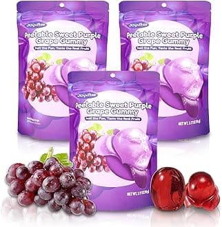 Peelable Gummy Purple Grape Candy | 3 Pack(9.53oz) Individually Wrapped Tropical Peeling Gummies Variety Pack | Low Sugar & Low Calorie | Resealable | Ideal New Year Treats & Celebration Bites