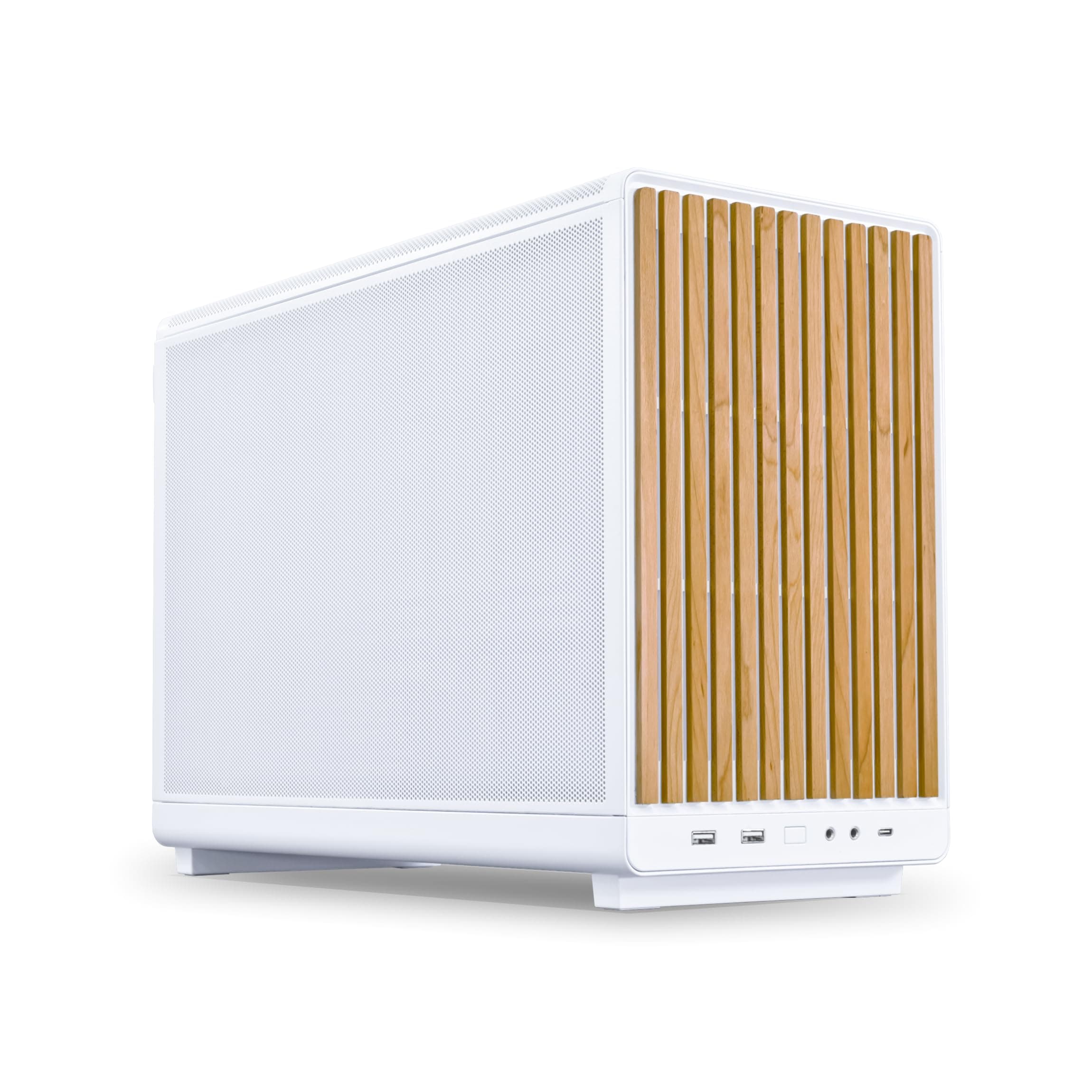 Lian Li A3-mATX PC Case - Wood Edition - Micro ATX Case - Supports 360mm AIO Cooler & 415mm GPU - Wood Front Panel - No Fans Included - White (A3W-WD)
