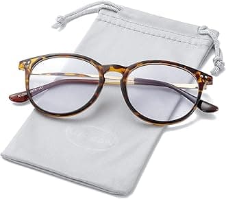 Non Prescription Clear Lens Fake Glasses for Women Men Retro Round Plastic Frame Eyeglasses