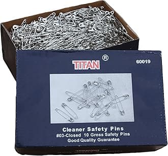Extra Large Safety Pin Size 3 Closed 2 Inch Long 1440 Count Rust Proof Industrial Strength