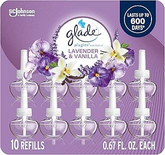 PlugIns Refills Air Freshener, Scented and Essential Oils for Home and Bathroom, Lavender & Vanilla, 6.7 Fl Oz, 10 Count