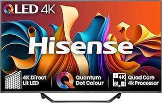 Hisense 43 Inch 4K QLED Smart TV 43A7NQTUK - Quantum Dot Colour, 4K AI Processor, Dolby Vision Atmos, Smooth Motion, Sports Mode, Vidaa OS with Freely, Youtube, Netflix and Disney+ (2024 Model)