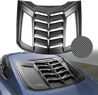 Rear Window Louvers Carbon Fiber Rear Windshield Sun Shade Cover Compatible with Ford Mustang 2015-2021,Upgrade Back Windshield Window Louvers GT Lambo Style