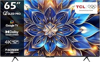 – 65T7B Television 65 Inch Smart TV 4K QLED Pro HDR 10+ Google TV, Quantum Dot Technology, Dolby Vision- Atmos,MEMC，2GB RAM+32GB ROM,Game Master, Slim Design (2024 Model)