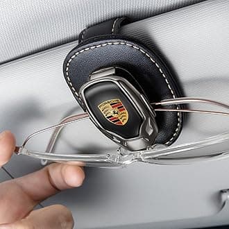 Car Sunglass Holder, Eyeglass Holder for Porsche Sunglass Hanger Mount for Car Sun Visor, Interior Accessories