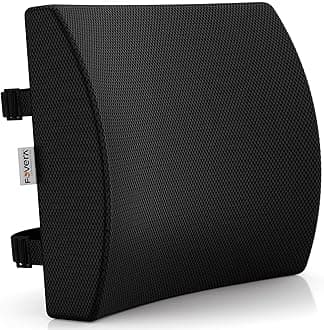 FOVERA Lumbar Support for Chair, Orthopedic Back Support Memory Foam Backrest Cushion - Designed for Back Pain Relief - Ideal Back Pillow for Computer/Office Chair (Mesh Black, Standard)