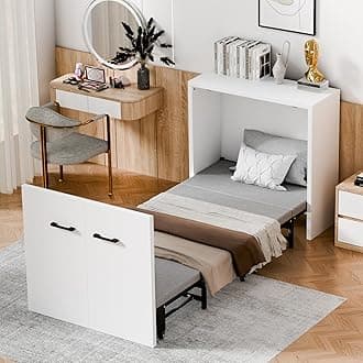 DoCred Murphy Bed Cabinet, Folding Bed Roll Away Beds with Mattresses for Adult, Pull Out Murphy Chest Daybed, Guest Beds for Apartment Study Room Office Nap Cot, Size:75" x 29"