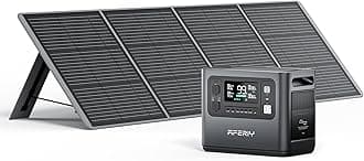 AFERIY P110 1200W Portable Power Station with 200W Solar Panel, 960Wh LiFePO4 Battery Backup with AC & Solar Charging, Quiet Generator for Home Use, Outdoor Camping, RV, Emergency Power Supply