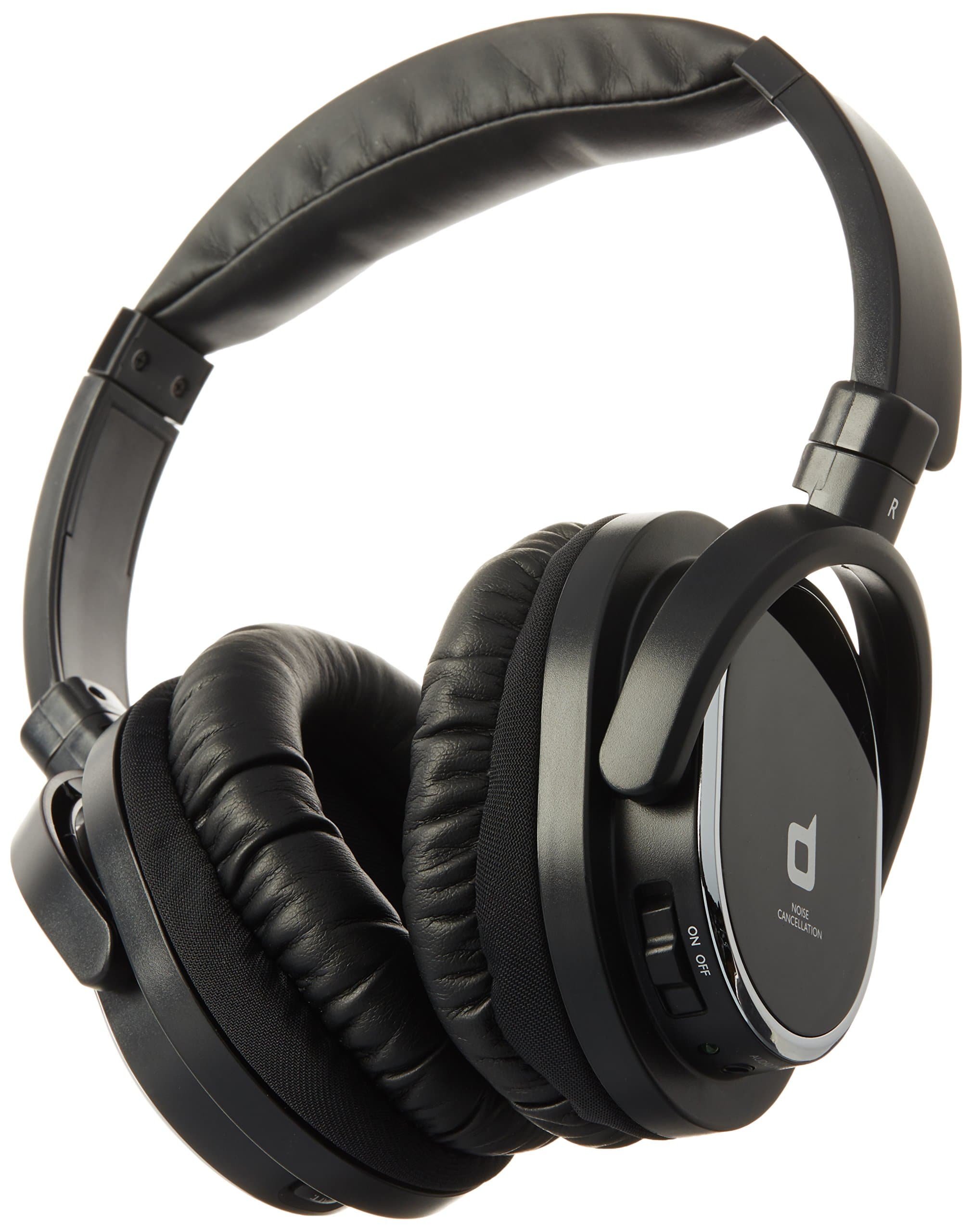 Dick Smith Active Noise Cancelling Headphone, Wired HIFI Headset with Mic Over-ear Noise isolation Headphone with Airplane Flight Audio Jack Converter