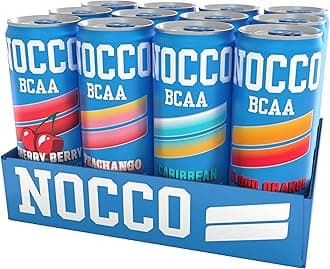 BCAA Energy Drink Variety Pack - 12 Fl Oz (Pack of 12) - Sugar Free Caffeinated Drink - Carbonated & Low Calorie with BCAAs, Vitamin B6, B12, & Biotin - Grab & Go Performance Drinks