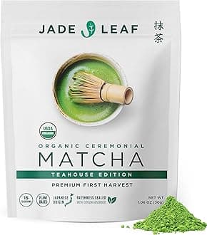 Jade Leaf Matcha Organic Ceremonial Grade Matcha Green Tea Powder - 100% Pure Japanese First Harvest Green Tea for Ceremonies, Usucha, Lattes 30g / 1.06 Oz Pouch (Pack of 1)