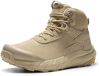 NORTIV 8 Men's Waterproof Military Tactical Work Boots Leather Motorcycle Combat Lightweight Non-Slip Hiking Boots for Men Defender