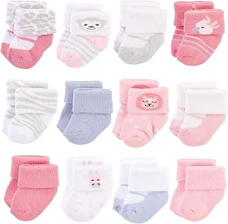 Hudson Baby baby-girls Cotton Rich Newborn and Terry Socks