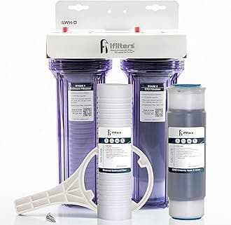 FI iFilters, Nature Provides The Water... We Supply The Purity! Whole House 2 Stage Water Filtration System w/Extra Filter Set, Sediment, Rust, Chlorine, Taste, Odor, 3/4 inch Ports, Gen2