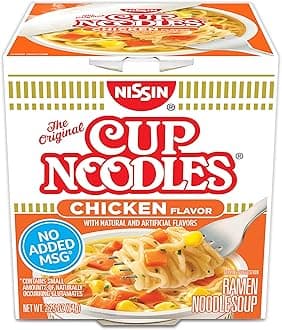 Nissin Cup Noodles Chicken Flavor Soup 2.25 oz (Pack of 12)