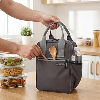 Wooum 7.5L Thermal Insulated Lunch Bag for Office Men Women Kids, Large Tiffin Bag with Bottle Holder Food Bag Insulated Lunch Box Carry Bag for School Travel Picnic with Handle 1 Year Warranty