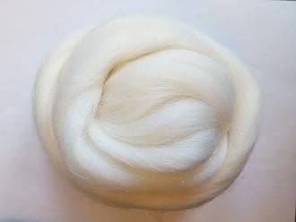 100% Merino Wool Roving Tops – Chunky Giant Yarn for Arm Knitting, Blanket Weaving, Needle & Wet Felting - White, 50 g–4 kg (50 g)