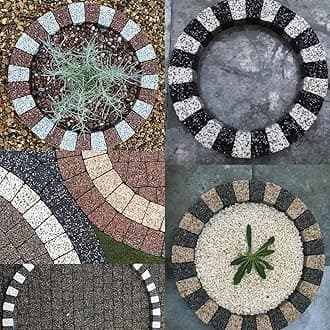 Garden Granite Circle Tree Surround Grass Border Paving Slab Stone Concrete Water Feature (CREAM/LIGHT GREY, 140)