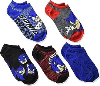 Sonic The Hedgehog boys 5 Pack No Show Socks
