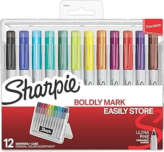 Sharpie Permanentマーカーwithストレージケース、細かい点、クール色、5カウント 12-Count