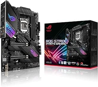 ASUS ROG Strix Z490-E Gaming Mainboard Sockel 1200 (ATX, Intel Z490, WiFi 6, USB 3.2 Gen 2, HDMI 1.4, AI Overclocking, 2x PCIe M.2- Steckplätze, Aura Sync)