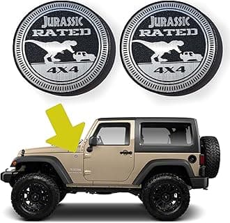Custom Emblem for Jurassic Rated Jeep Style Fender Badge, Matte Black