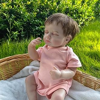 Anano Realistic Reborn Baby Doll Full Body Silicone Waterproof 20 Inch Real Looking Lifelike Sleeping Newborn Baby Girl Dolls Loulou Life Like Toddler Washable Baby Doll, White