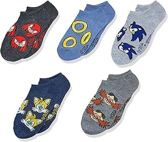 Sonic The Hedgehog boys 5 Pack No Show Socks