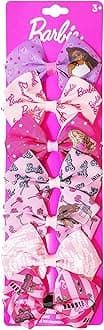 Luv Her Barbie Kids Bows - Hair Accessories Gift Set - Princess Hair Bows - 7 Pcs 4 Inch Bundle - Hair Bows for Girls - Barbie Hair clip - Alligator Clip - Ages 3 +