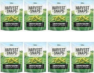 Harvest Snaps Veggie Chips (Lightly Salted Snack Crisps) | Powered by Plant Protein, Gluten Free Baked Vegetable Crisps | Made in USA (8 Snack Packs)